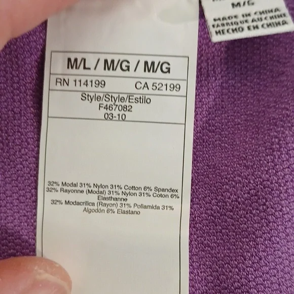 NEW! Roxy M/L Purple Top 6312 - Picture 4 of 7